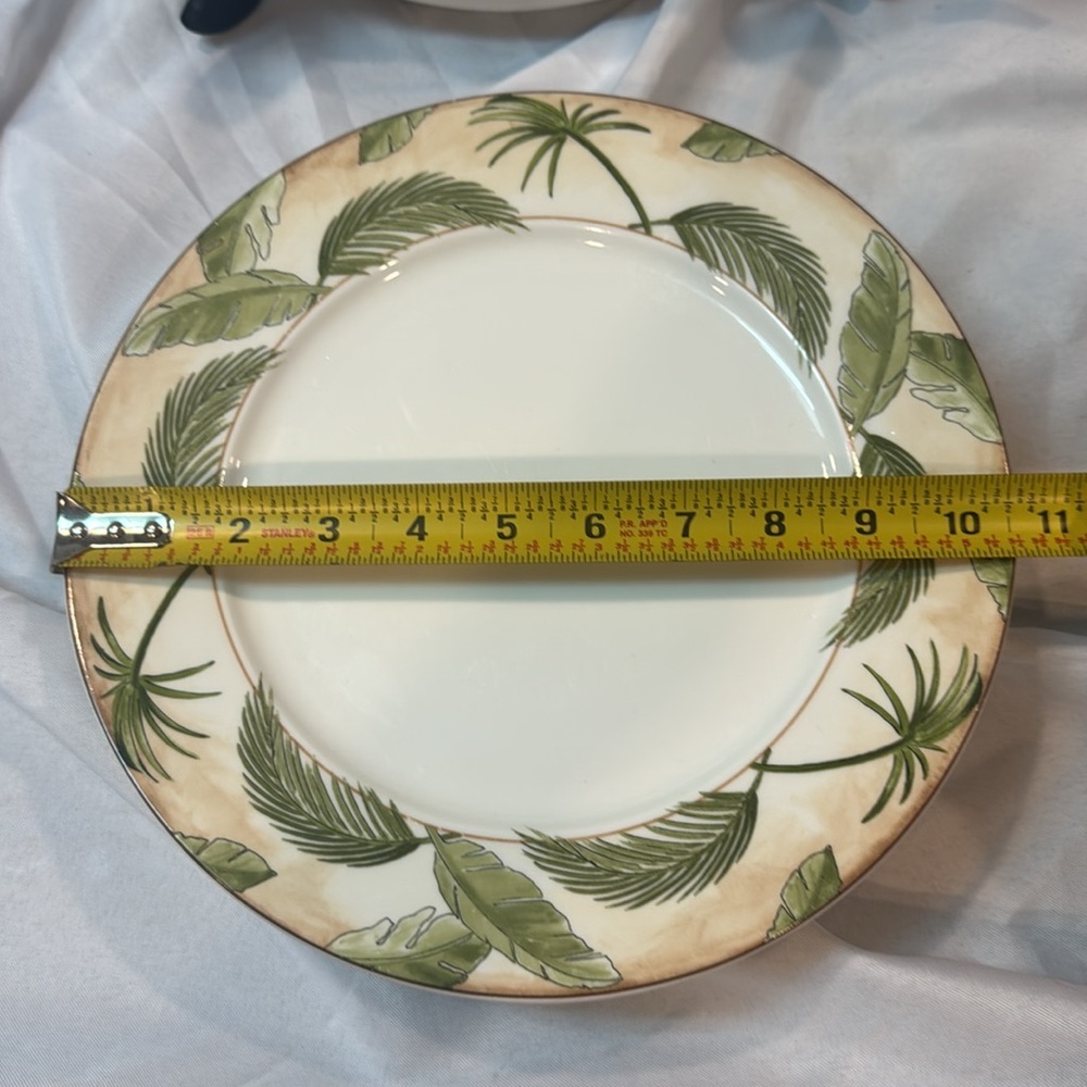 American Atelier ‘Tropical Palm’ Leaf Dinner Plate Set of 6, 5185, Palm Trees - Picture 5 of 6